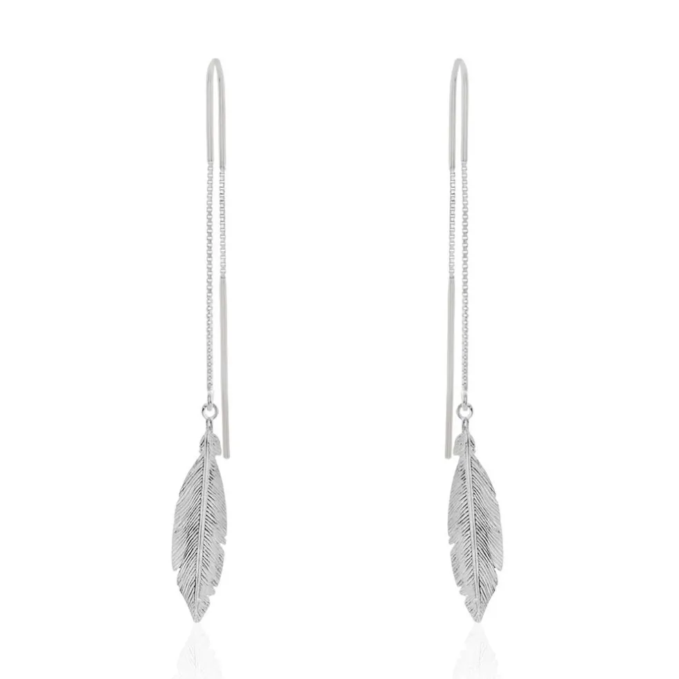 Boucles D'oreilles Pendantes Euriell Argent Blanc