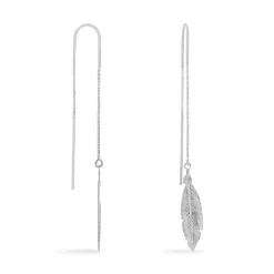 Boucles D'oreilles Pendantes Euriell Argent Blanc