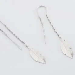 Boucles D'oreilles Pendantes Euriell Argent Blanc
