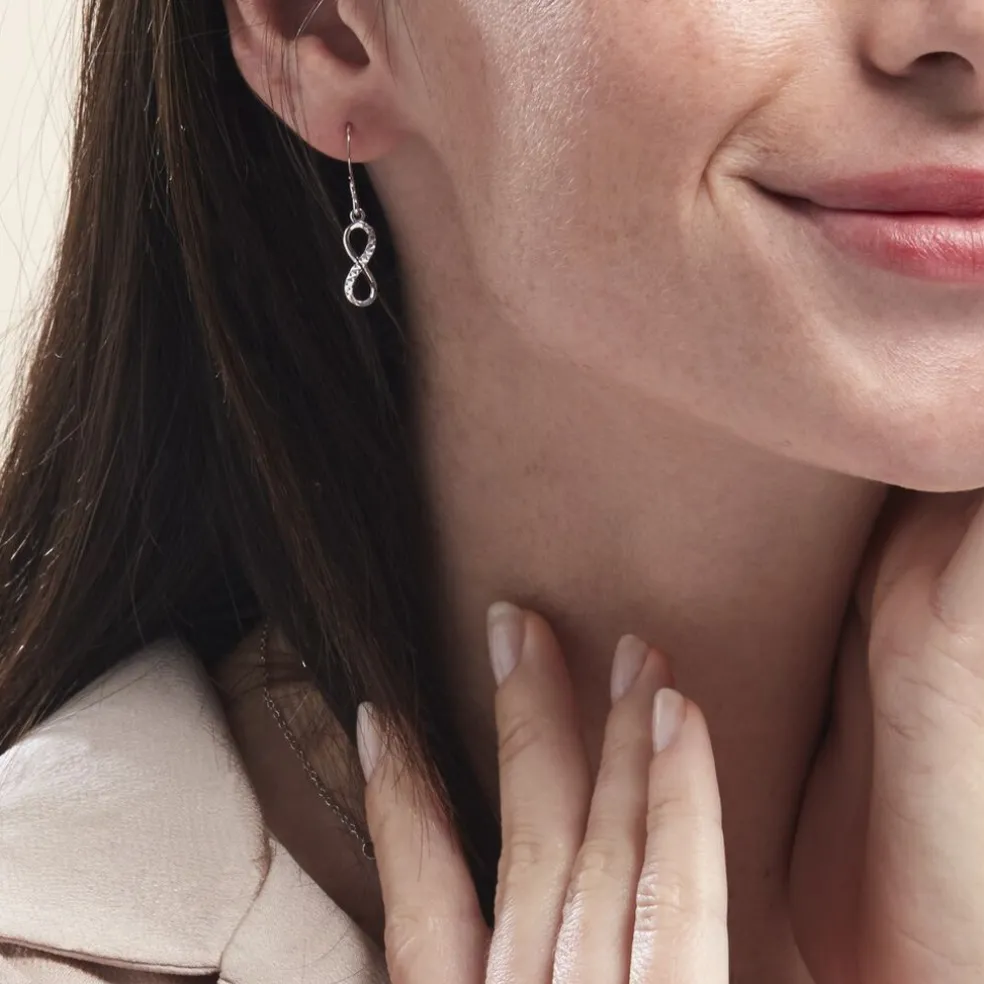 Boucles D'oreilles Pendantes Argent Blanc Teoxane