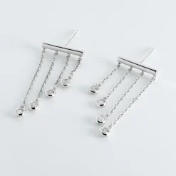 Boucles D'oreilles Pendantes Argent Blanc Edvard Oxydes De Zirconium
