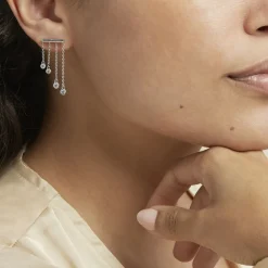 Boucles D'oreilles Pendantes Argent Blanc Edvard Oxydes De Zirconium