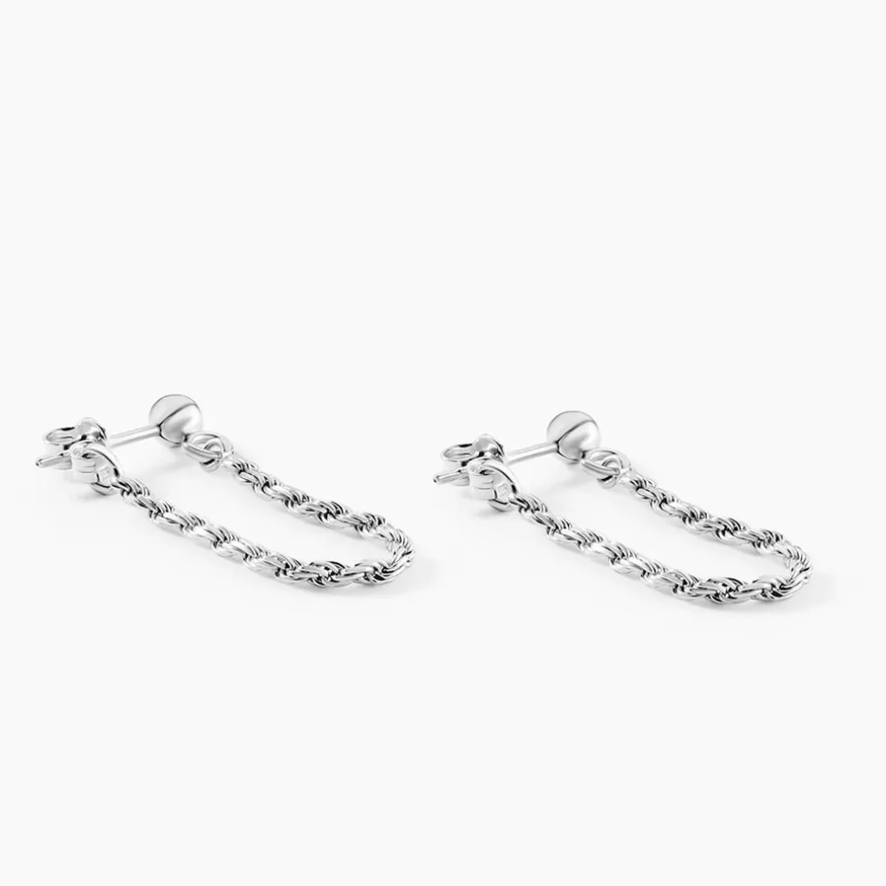 Boucles D'oreilles Pendantes Argent Blanc Renae