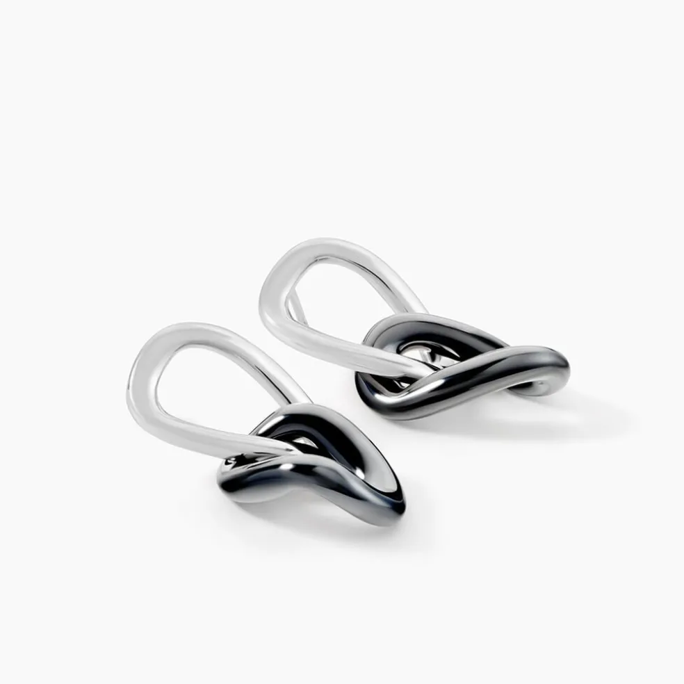 Boucles D'oreilles Pendantes Korey Argent Blanc Céramique