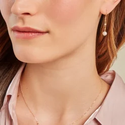 Boucles D'oreilles Pendantes Bindy Or Jaune Perle De Culture