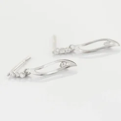 Boucles D'oreilles Pendantes Ysanna Or Blanc Oxyde De Zirconium