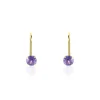 Boucles D'oreilles Pendantes Or Jaune Zoe Améthyste