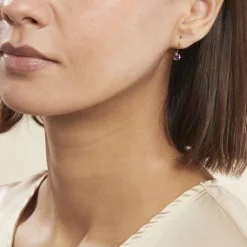Boucles D'oreilles Pendantes Or Jaune Zoe Améthyste
