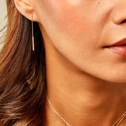 Boucles D'Oreilles Pendantes Ainhoaa Or Jaune Diamant