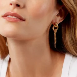 Boucles D'Oreilles Pendantes Cordelia Or Jaune