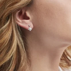 Boucles D'oreilles Pendantes Edyta Argent Blanc Oxyde De Zirconium