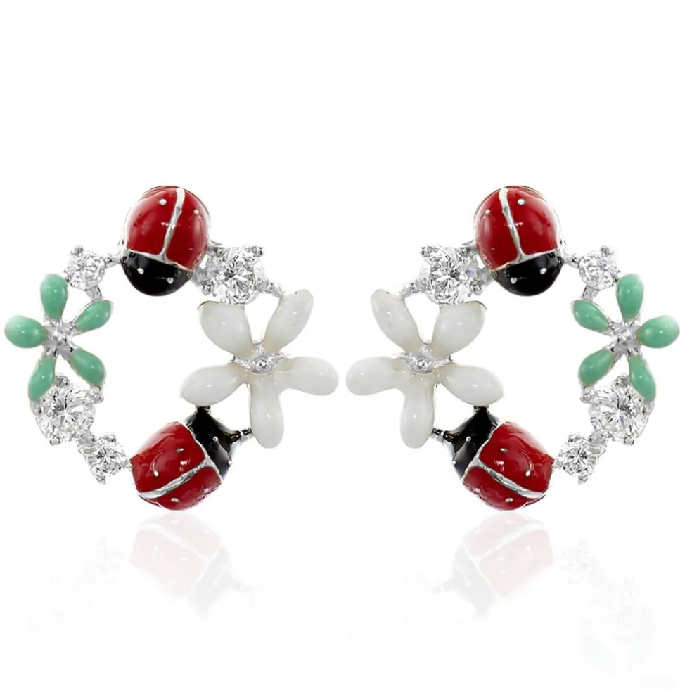 Boucles D'oreilles Pendantes Eliniane Argent Blanc Oxyde De Zirconium