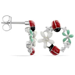 Boucles D'oreilles Pendantes Eliniane Argent Blanc Oxyde De Zirconium