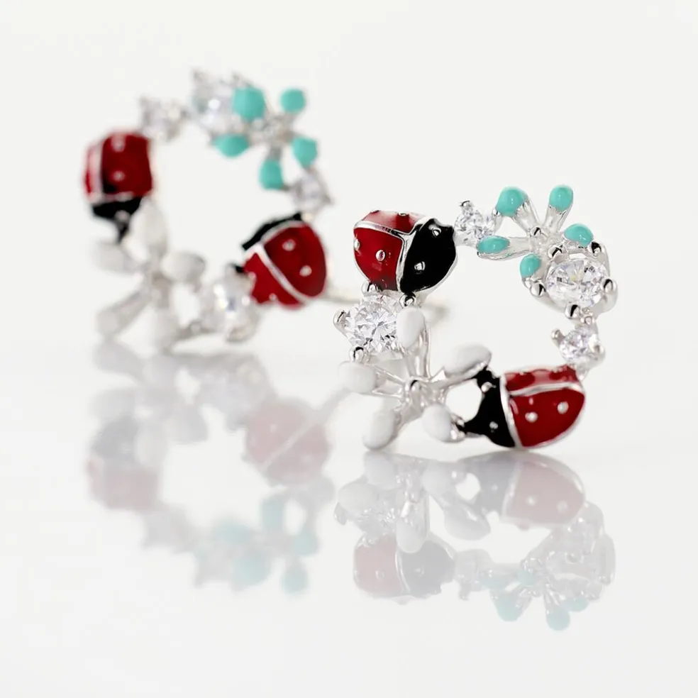 Boucles D'oreilles Pendantes Eliniane Argent Blanc Oxyde De Zirconium