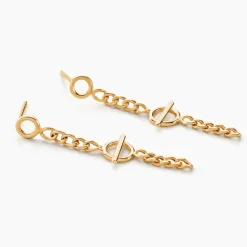 Boucles D'oreilles Pendantes Chain Or Jaune