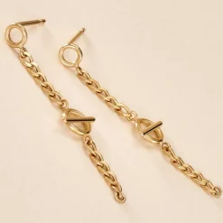 Boucles D'oreilles Pendantes Chain Or Jaune