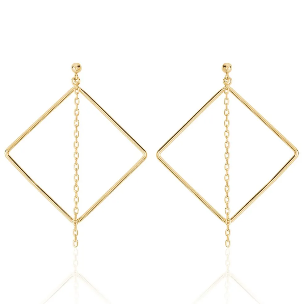 Boucles D'oreilles Pendantes Idoia Plaqué Or Jaune