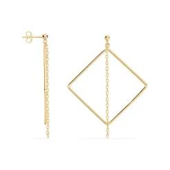 Boucles D'oreilles Pendantes Idoia Plaqué Or Jaune