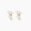 Boucles D'oreilles Pendantes Lavra Or Jaune Oxyde De Zirconium