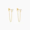 Boucles D'oreilles Pendantes Or Jaune Acierna Oxyde De Zirconium