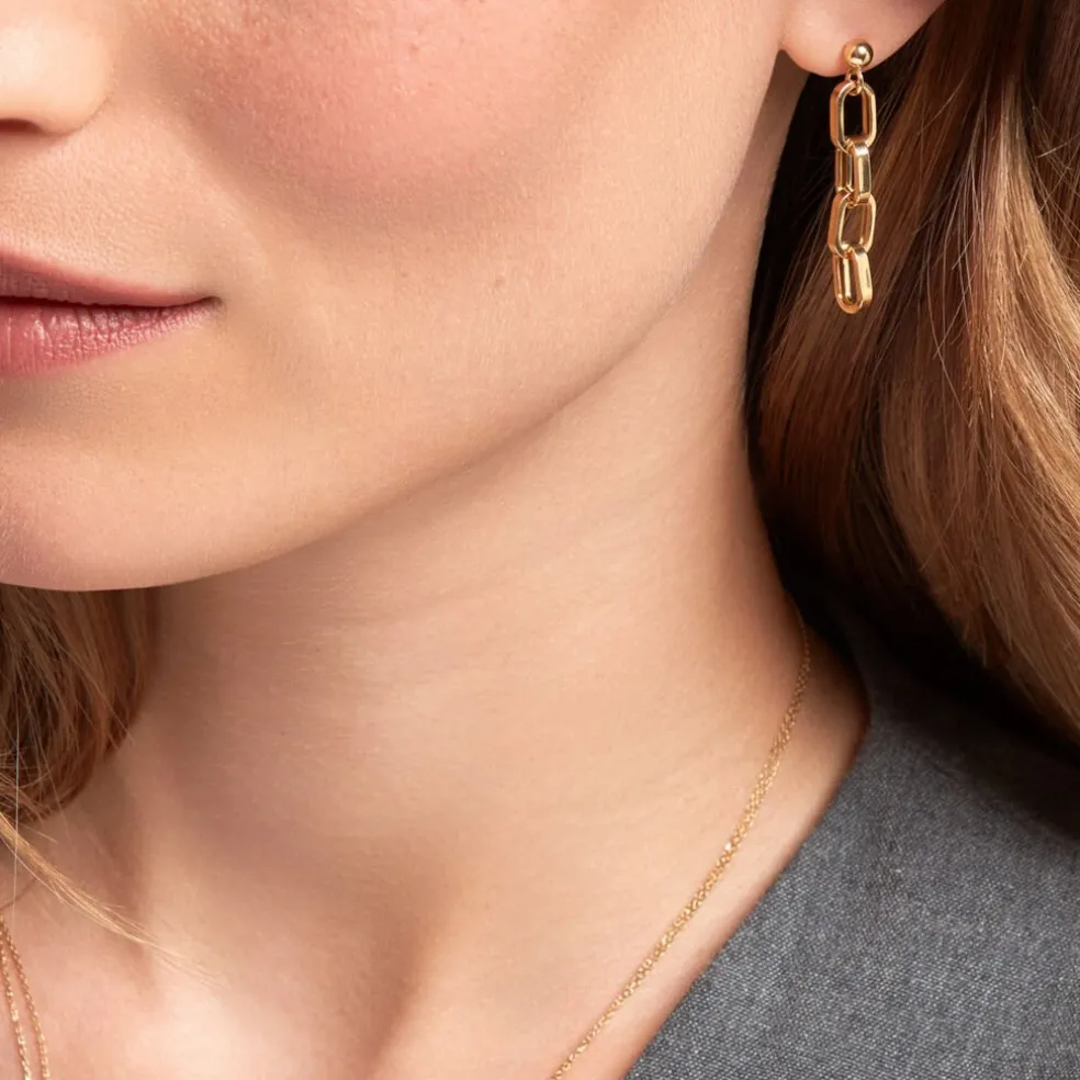Boucles D'oreilles Pendantes Linkora Or Jaune