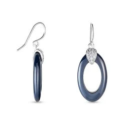 Boucles D'oreilles Pendantes Peer Argent Blanc Oxyde De Zirconium