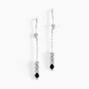 Boucles D'oreilles Pendantes Cyprielle Argent Blanc Pierre De Synthese