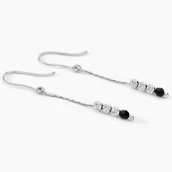 Boucles D'oreilles Pendantes Cyprielle Argent Blanc Pierre De Synthese