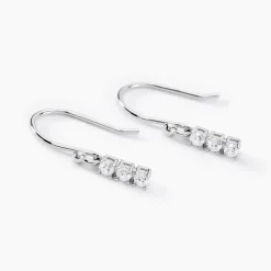 Boucles D'oreilles Pendantes Lauren Argent Blanc Oxyde De Zirconium