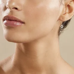 Boucles D'oreilles Pendantes Lio Argent Blanc Oxyde De Zirconium