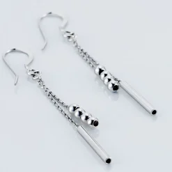 Boucles D'oreilles Pendantes Eucleia Argent Blanc