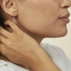 Boucles D'oreilles Pendantes Love Love Argent Blanc