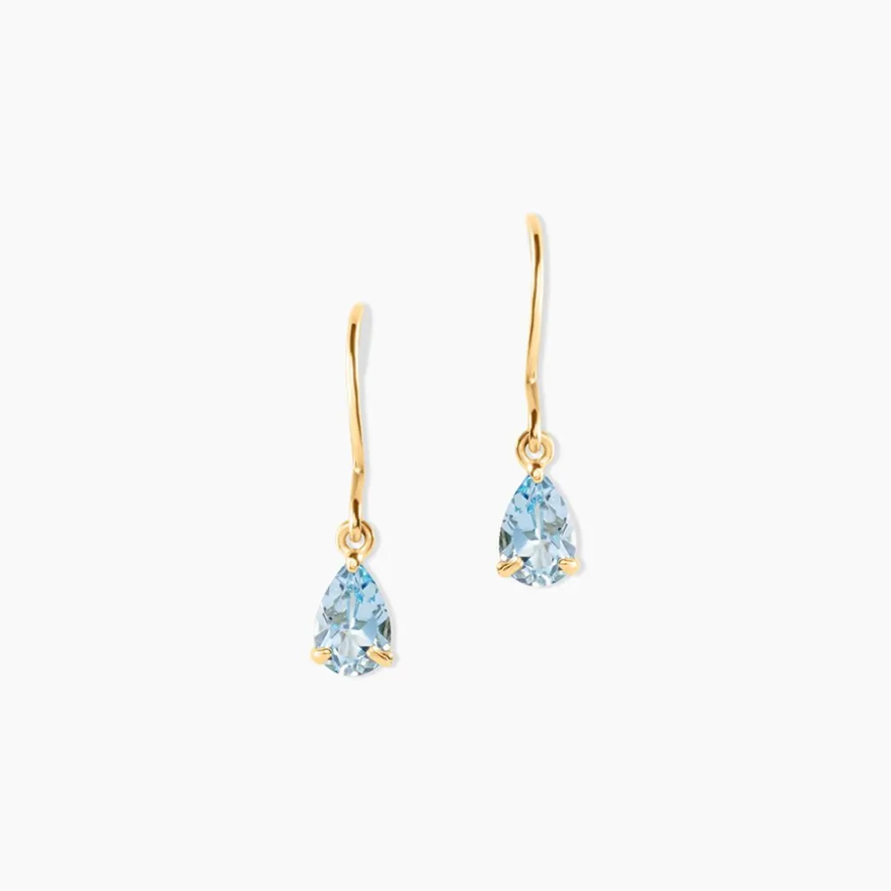 Boucles D'oreilles Pendantes Kalyne Or Jaune Topaze