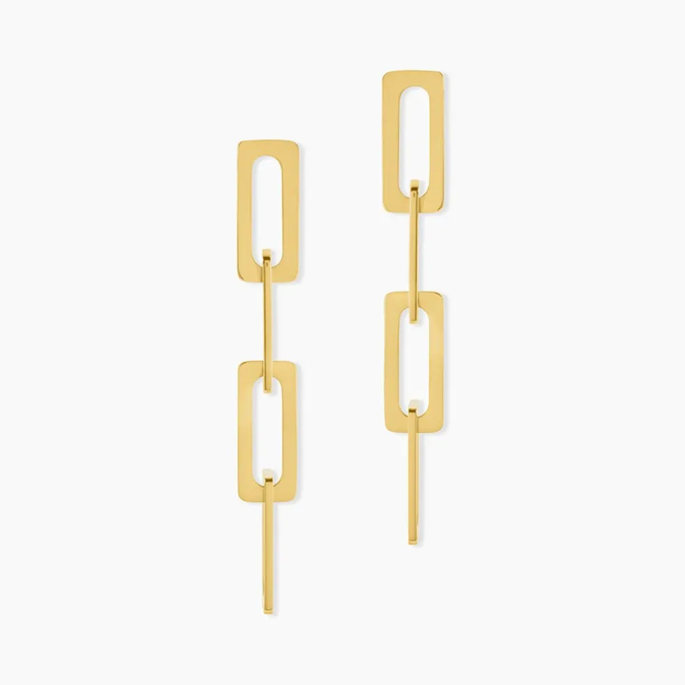 Boucles D'oreilles Pendantes Gracen Acier Jaune