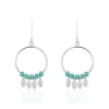 Boucles D'oreilles Pendantes Polyna Argent Blanc Pierre De Synthese