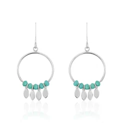 Boucles D'oreilles Pendantes Polyna Argent Blanc Pierre De Synthese