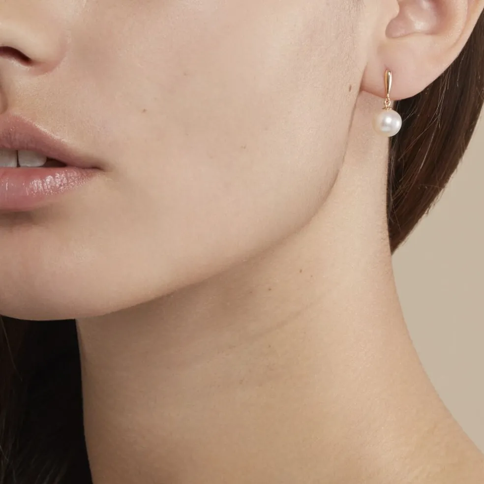 Boucles D'oreilles Pendantes Sibylle Or Jaune Perle De Culture