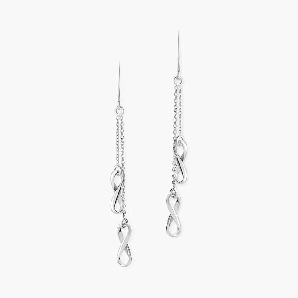 Boucles D'oreilles Pendantes Noelle Argent Blanc