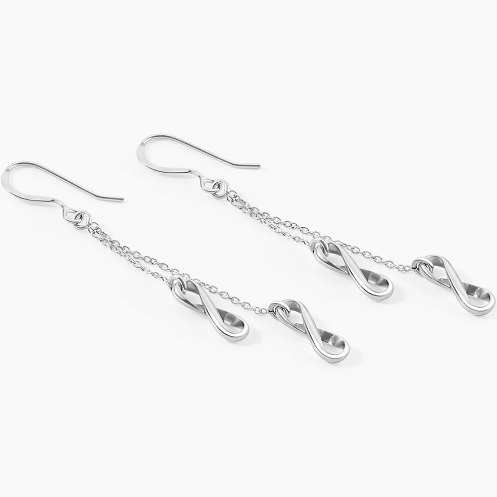 Boucles D'oreilles Pendantes Noelle Argent Blanc