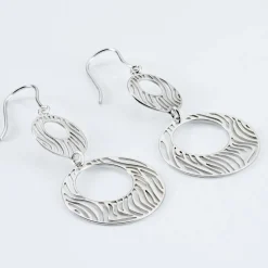 Boucles D'oreilles Pendantes Africa Argent Blanc