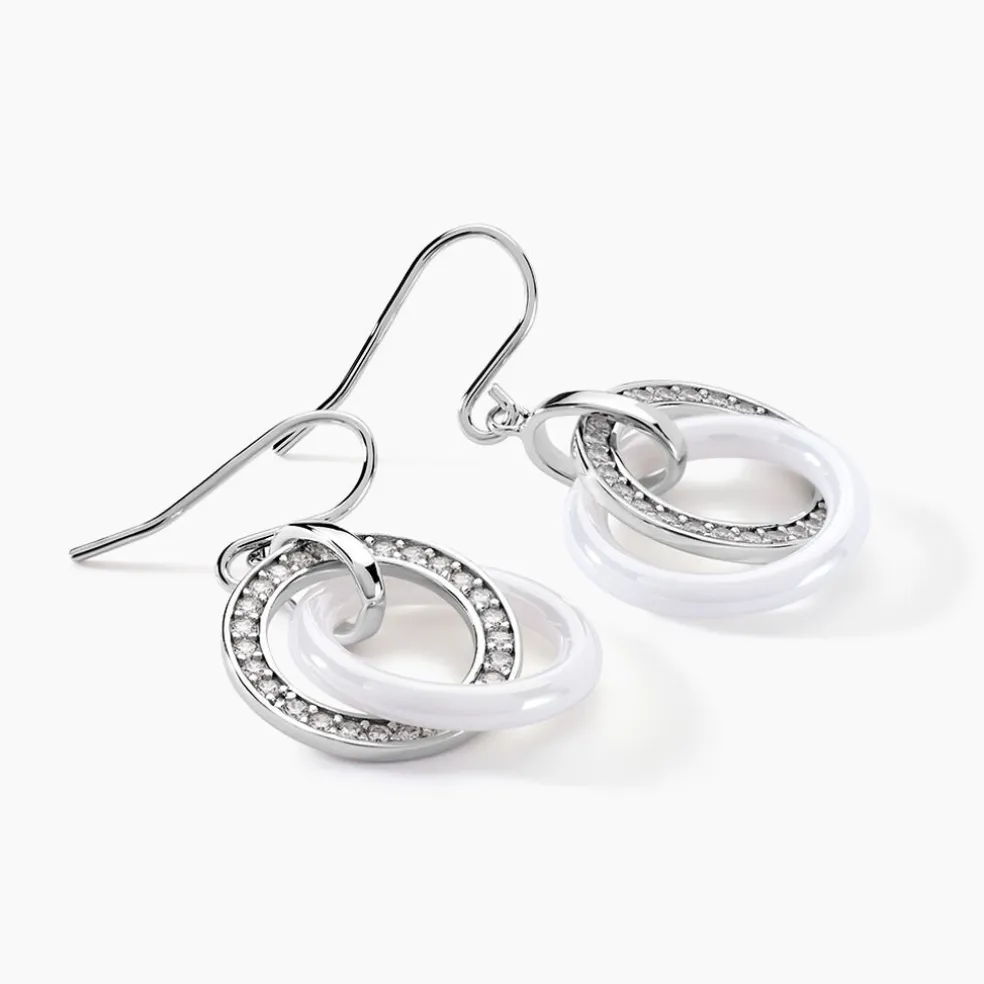 Boucles D'oreilles Pendantes Grizzel Argent Blanc Oxyde De Zirconium