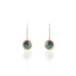 Boucles D'oreilles Pendantes Joana Or Rose Nacre