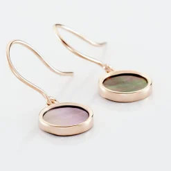 Boucles D'oreilles Pendantes Joana Or Rose Nacre