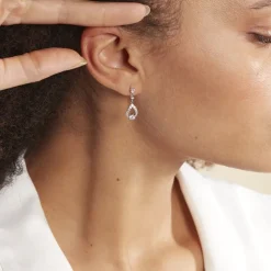 Boucles D'oreilles Pendantes Istanbul Argent Blanc Oxyde De Zirconium