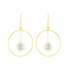 Boucles D'oreilles Pendantes Joris Or Jaune Perle De Culture