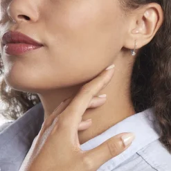 Boucles D'oreilles Pendantes Victoria Or Blanc Diamant