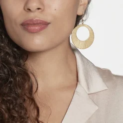 Boucles D'oreilles Pendantes Acier Doré Rohan