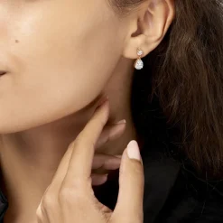 Boucles D'oreilles Pendantes Naellya Plaqué Or Oxyde De Zirconium