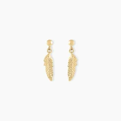 Boucles D'oreilles Pendantes Bartolomea Feuille Or Jaune