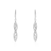 Boucles D'oreilles Pendantes Bartolomea Feuille Or Blanc